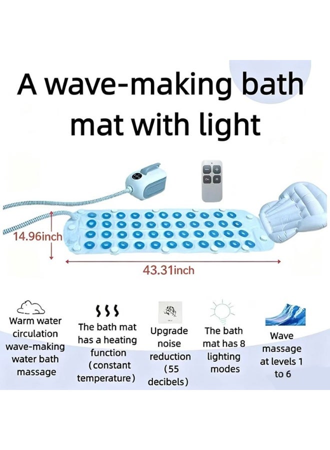 Portable Bathtub Bubble Mat with Heated Air Spa and Wireless Remote - Image 5