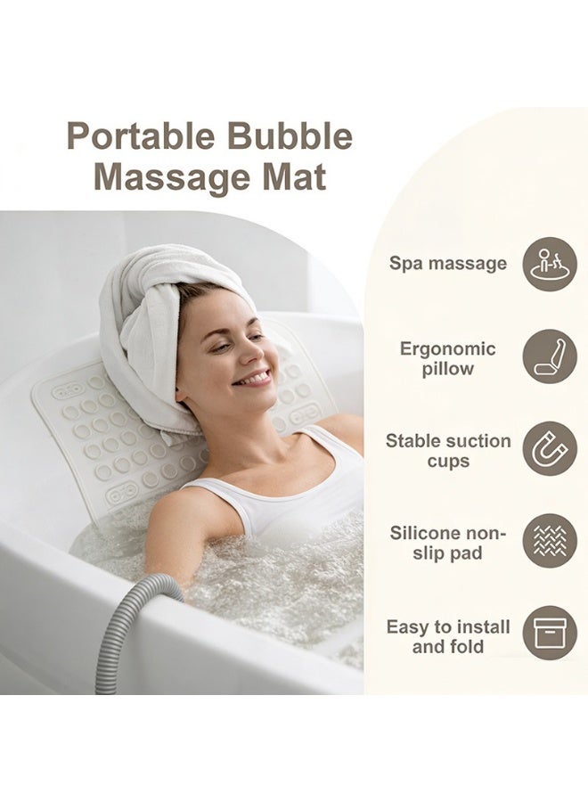 Portable Bathtub Bubble Mat with Heated Air Spa and Wireless Remote - Image 2
