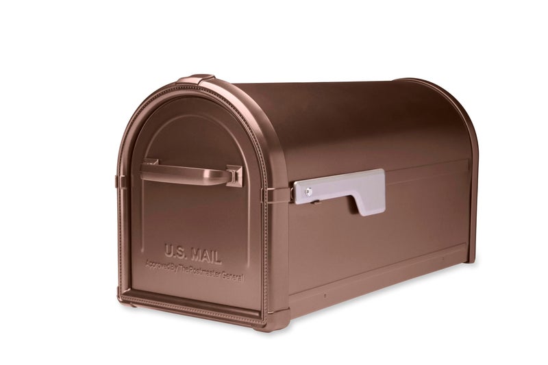 Architectural Mailboxes Hillsboroughâ„¢ Heavy duty Decorative Steel Metal Post Mounted Mail Box for outside, Copper, Large Curbside Mailbox with Magnetic Latch - Image 1