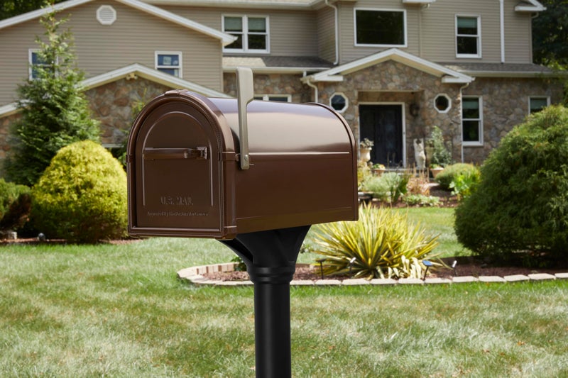 Architectural Mailboxes Hillsboroughâ„¢ Heavy duty Decorative Steel Metal Post Mounted Mail Box for outside, Copper, Large Curbside Mailbox with Magnetic Latch - Image 2