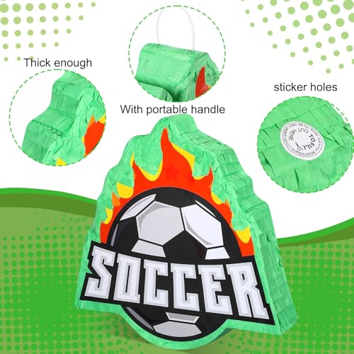 Hollowfly 162 Pcs Soccer Piata Soccer Party Favors with Blindfold Confetti Bat Mini Stress Balls Keychains Wristbands Whistles Eraser Slap Bracelet Stickers Sports Piata Birthday Party Decorations - Image 5