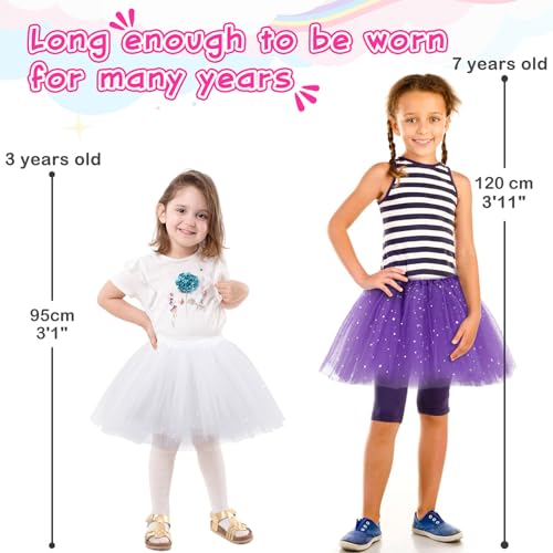 kilofly 6pc White Girls Ballet Tutu Kids Birthday Princess Party Favor Dress Set - Image 4