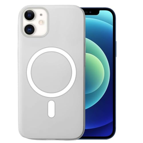 MAGICHUB Luxury Paper Thin Back Case Cover for iPhone 12 | Matte Finish | Compatible with magsafe | (White) - Image 1