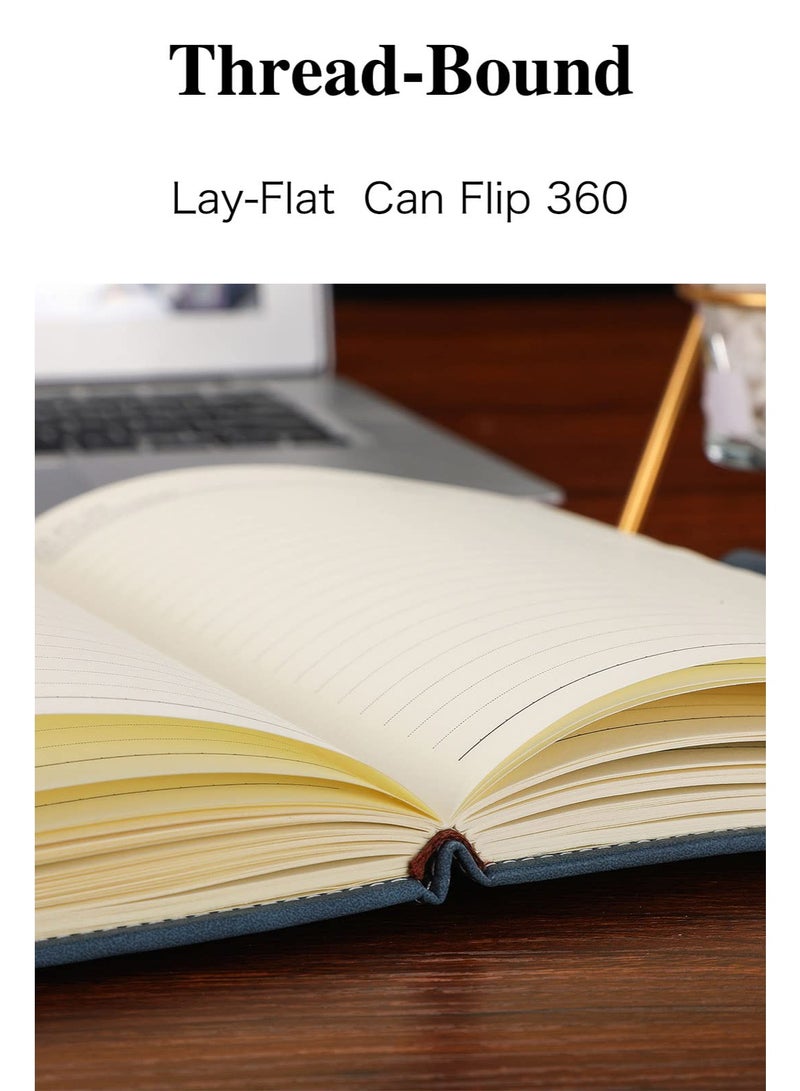 نوتبوك دفتر ملاحظات أسود A5، مفكرة محمولة مع قلم وصندوق هدايا، دفتر يوميات بخط عرضي للنساء والرجال، تصميم غلاف من الجلد الصناعي للكتابة والسفر والعمل والمدرسة والكتابة المنزلية - Image 4