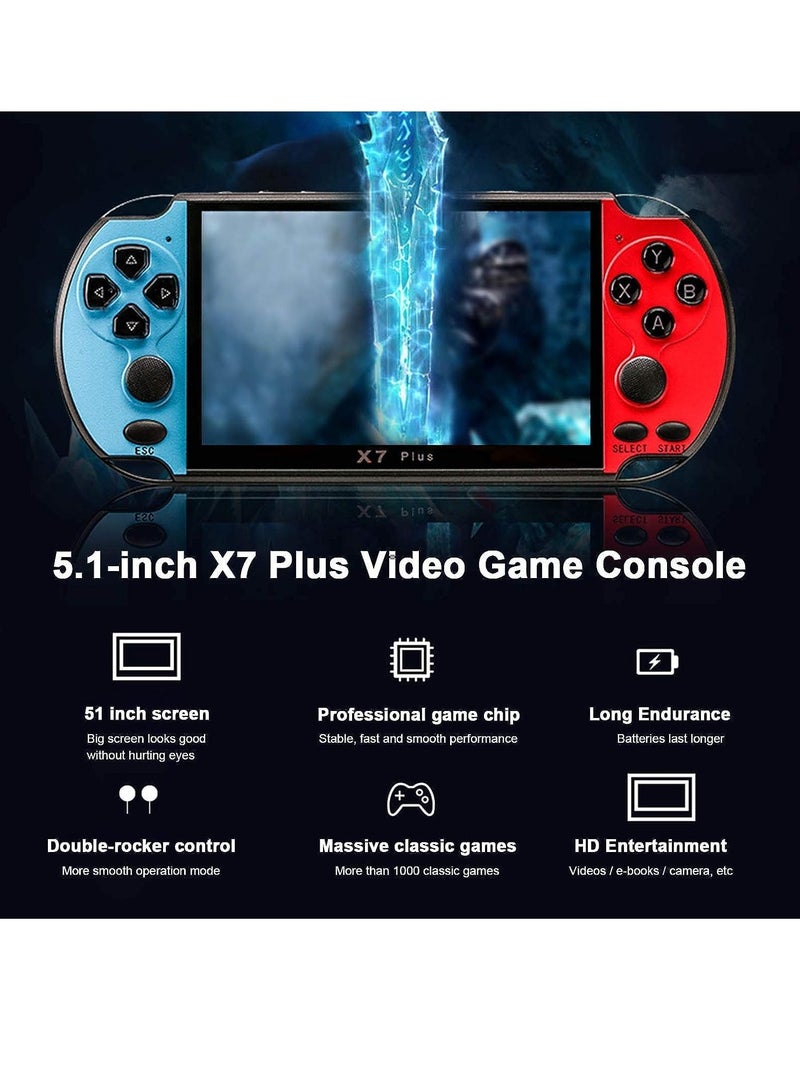 7 inch X7 Plus Video Game Console Handheld Game Players Double Rocker 8GB Memory Built in 1000 Games MP5 Game Controller - Image 4