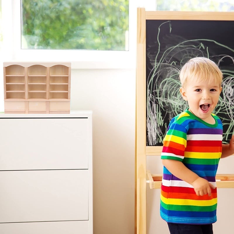 Yiphates 1:12 Scale Dollhouse Miniature Bookcase Display Shelf Locker Exquisite Doll House Furniture Decor Accessories for Mini Book Storage Scene Layout Collection Display for Dollhouse Enthusiasts - Image 3