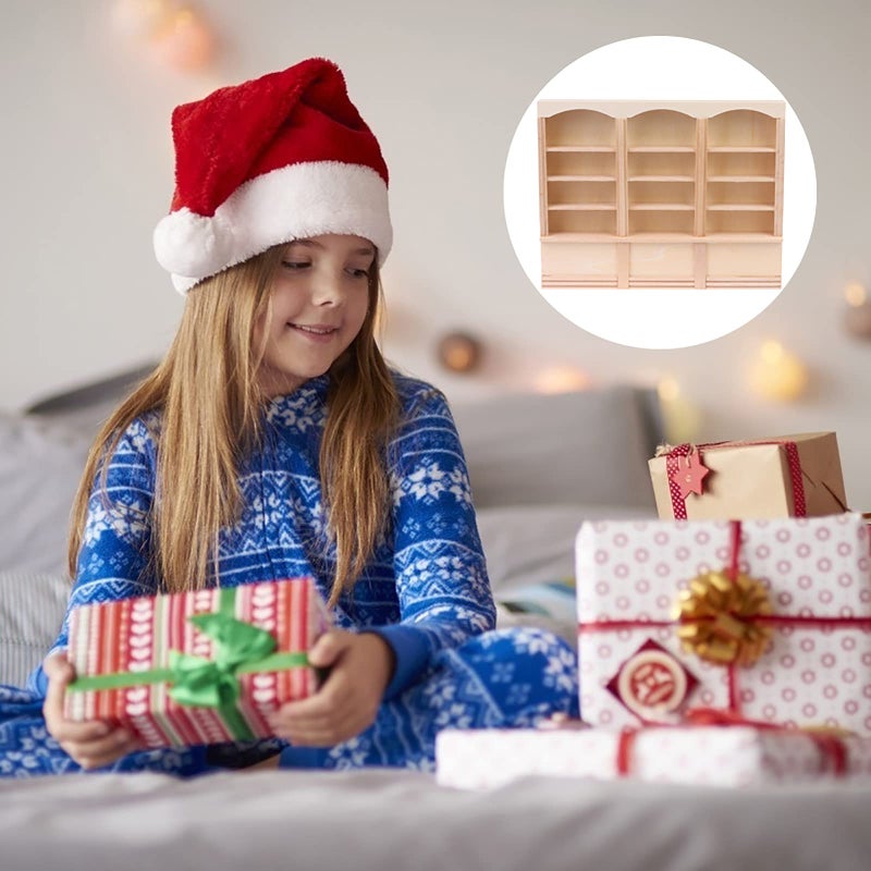 Yiphates 1:12 Scale Dollhouse Miniature Bookcase Display Shelf Locker Exquisite Doll House Furniture Decor Accessories for Mini Book Storage Scene Layout Collection Display for Dollhouse Enthusiasts - Image 4