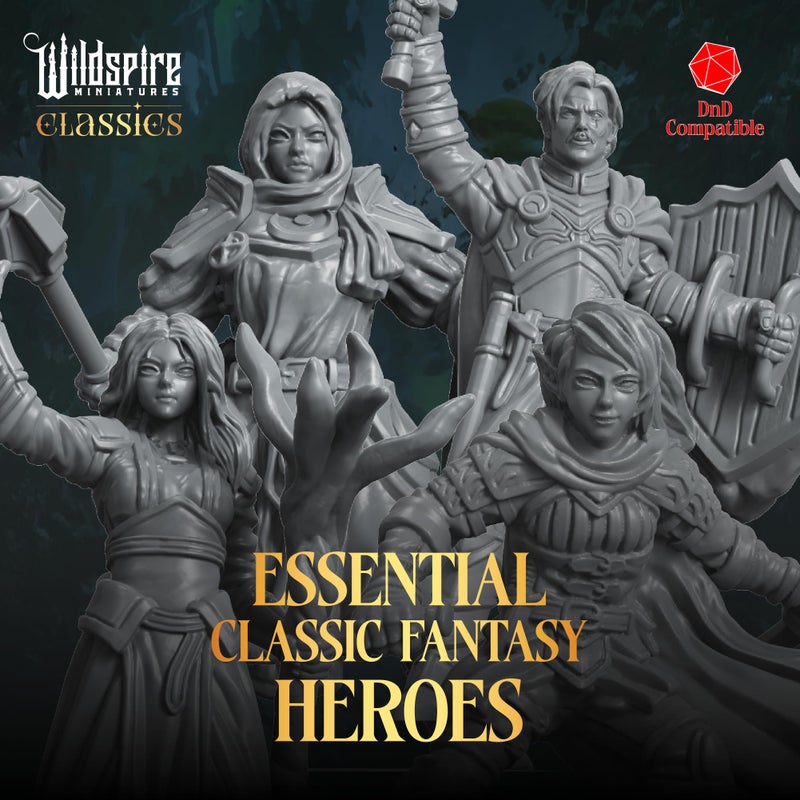 Wildspire Mercenary Guild II - Essential Heroes - 55 Hero, Player Characters, NPC for DND Miniatures Bulk I 28mm Dungeons Dragons D&D Miniatures I DND Minis D&D Figures I Pathfinder, Daggerheart, Realm Reforged - Image 2