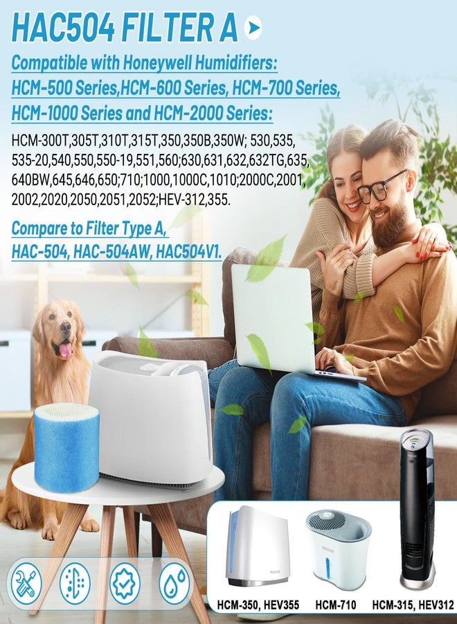 Lemige 4 Pack Upgraded HAC-504 Humidifier Filters for Honeywell Humidifier HAC-504, HAC-504AW, HAC504V1, HCM350, HCM-350W, HCM-300T, HCM-315T, HCM-600, HCM-710, Replacement Filter A - Image 2