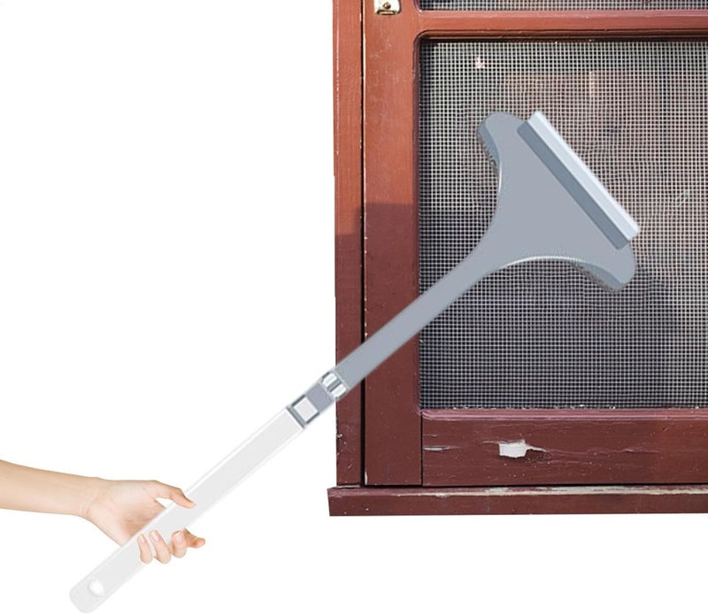 Window Mesh Cleaner - Double-Sided Washing Equipment Tool,Hangable Mesh Screen Cleaner Brush with Long Detachable Handle | for Wet Dry Home Glass Mirror Sofa Wall Ceiling Door - Image 1