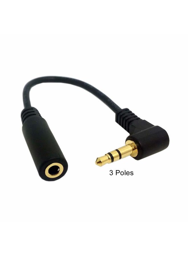 Chenyang 2 Pack Headphone/Audio Extension Cable,3/4 Pole 3.5mm Male to 3.5mm Female Audio Stereo Headphone 90 Degree Angled Extension Cable 10cm - Image 3