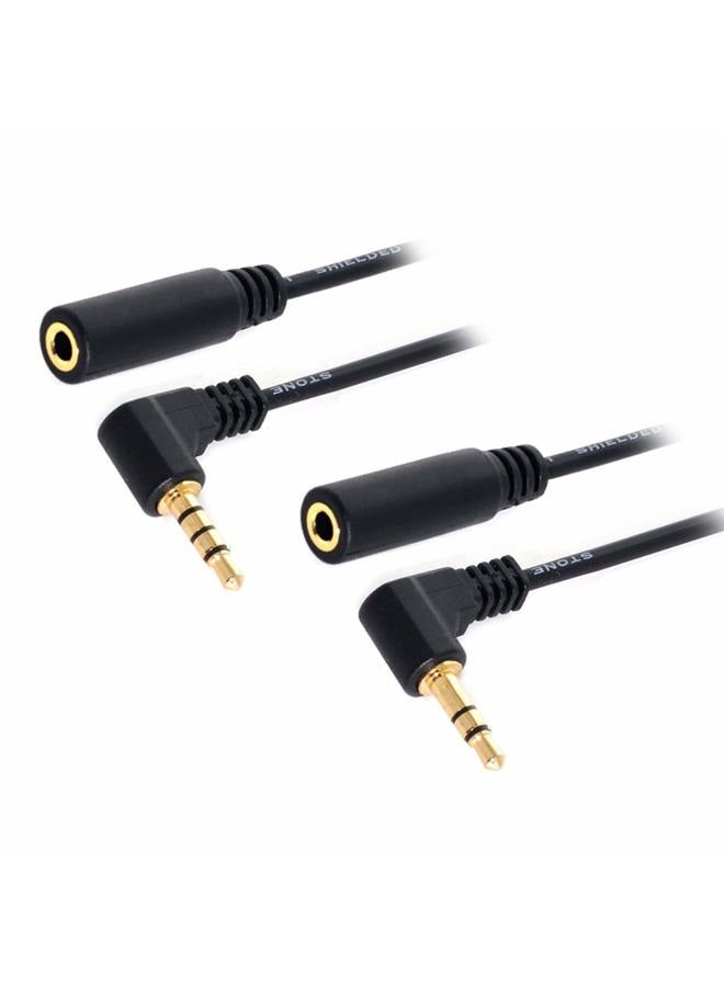 Chenyang 2 Pack Headphone/Audio Extension Cable,3/4 Pole 3.5mm Male to 3.5mm Female Audio Stereo Headphone 90 Degree Angled Extension Cable 10cm - Image 4
