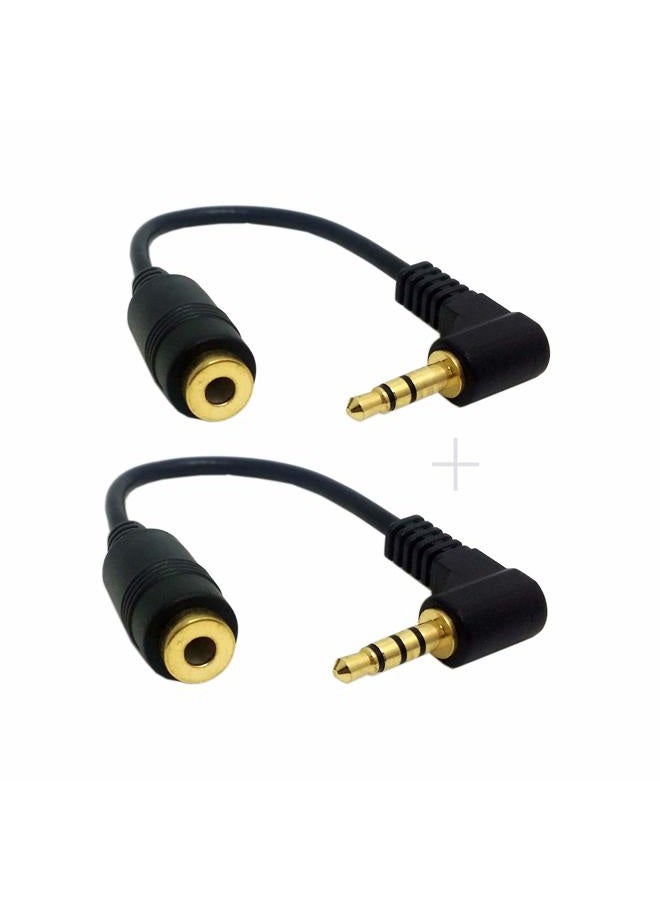 Chenyang 2 Pack Headphone/Audio Extension Cable,3/4 Pole 3.5mm Male to 3.5mm Female Audio Stereo Headphone 90 Degree Angled Extension Cable 10cm - Image 5