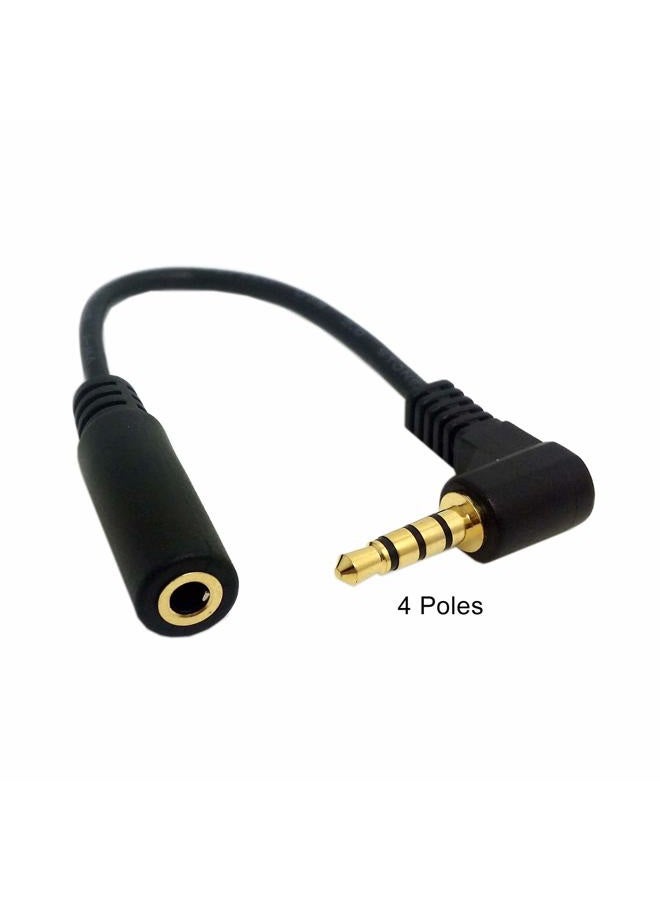 Chenyang 2 Pack Headphone/Audio Extension Cable,3/4 Pole 3.5mm Male to 3.5mm Female Audio Stereo Headphone 90 Degree Angled Extension Cable 10cm - Image 2