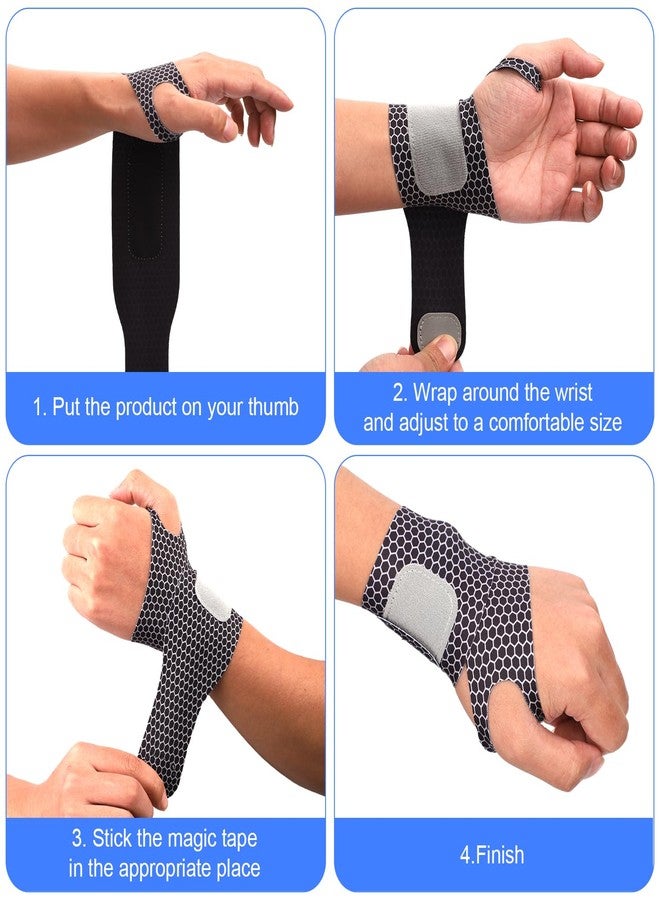 lasuroa Ultra Thin Wrist Support Brace, Adjustable Gym Wrist Straps/Bands Breathable Wristband Sports Compression Wrist Wraps for Workouts, Weightlifting Men Women Fit Right & Left Hands(Black) - Image 5