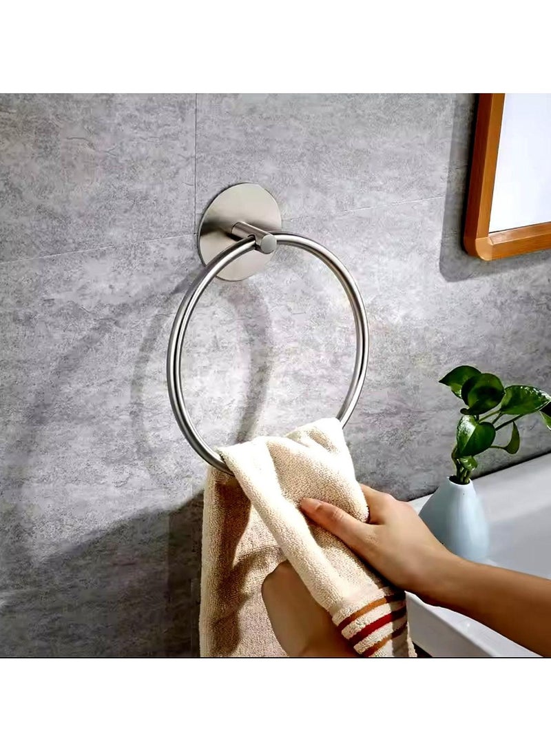 Ring towel holder stainless steel - silver 