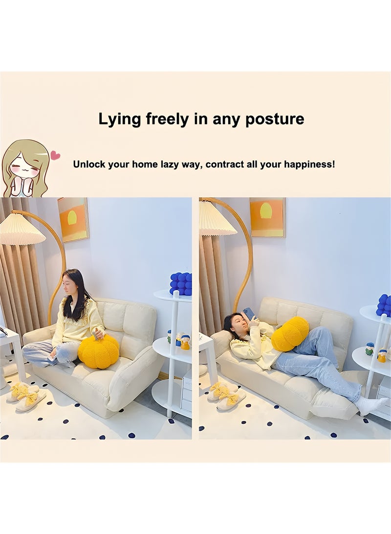 Taimi 2-Seater Folding Sofa, Sofa Bed with Adjustable Arms and Backrest, Foldable Bed for Living Room, Office, and Bedroom 110x30x60cm  - White - Image 5