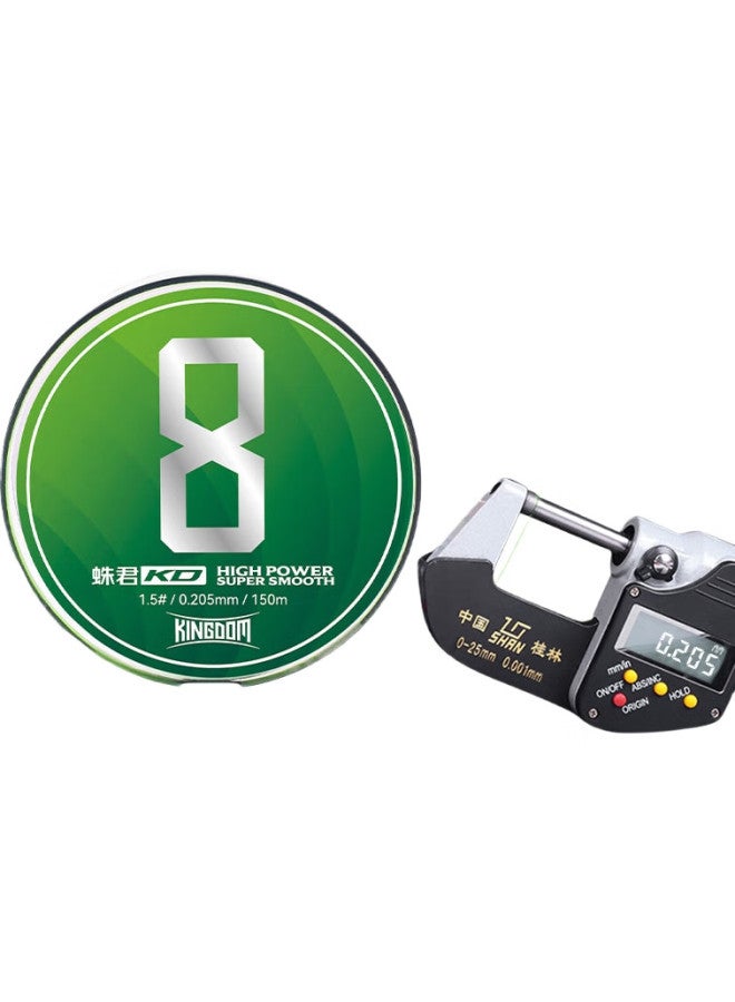 King Lure King Pe Fishing Line, 8-Strand Long-Casting Micro Specialized For Topmouth Culter, Grass Green Color, Size 1.2, 150 Meters - Image 3