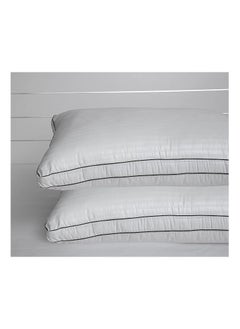 Comfy COMFY SET OF 2 WHITE SOFT HOTEL STYLE DOUBLE PIPING PILLOW  - Image 2