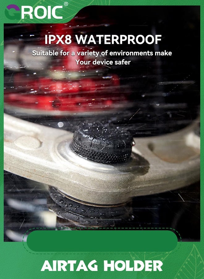 GROIC حامل AirTag المغناطيسي فائق الأمان، متوافق مع حافظة Apple AirTag المقاومة للماء 丨مغناطيس نيوديميوم قوي 丨قوي 丨سهل التركيب للسيارة والمقطورة الخدمية والدراجة والأسطح المعدنية وما إلى ذلك - Image 3