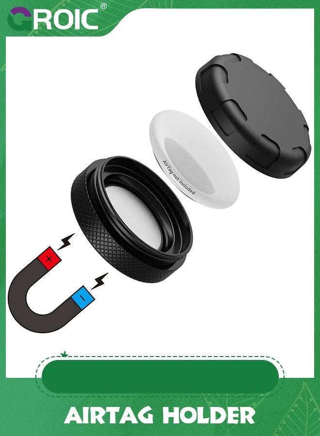 GROIC حامل AirTag المغناطيسي فائق الأمان، متوافق مع حافظة Apple AirTag المقاومة للماء 丨مغناطيس نيوديميوم قوي 丨قوي 丨سهل التركيب للسيارة والمقطورة الخدمية والدراجة والأسطح المعدنية وما إلى ذلك - Image 1