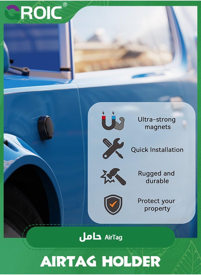 GROIC The Ultra-Secure Magnet AirTag Holder，Compatible with Apple AirTag Waterproof Case丨Strong Neodymium Magnet丨Sturdy丨Easy Installation for Car，Utility Trailer，Bike，Metal Surfaces etc  - Image 2