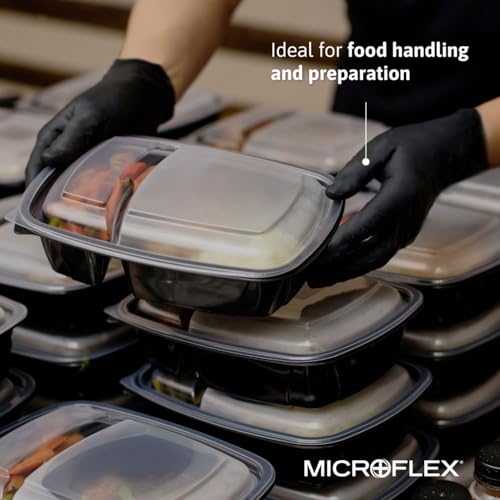 Ansell Microflex MK-296-XL MidKnight Disposable Nitrile Glove for Automotive with Full Texture, Black - Image 3