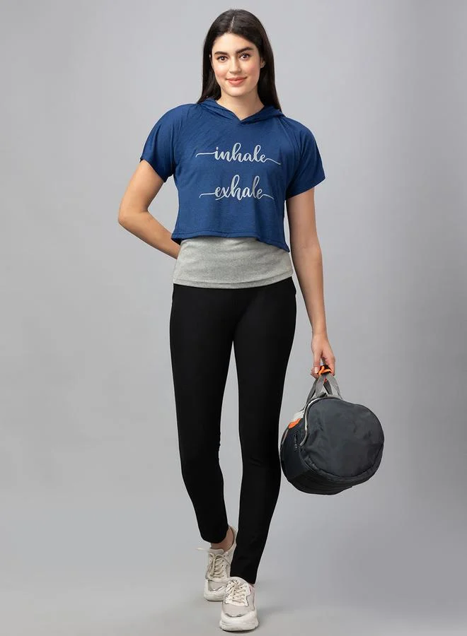 globus Black Solid Skinny Fit Treggings