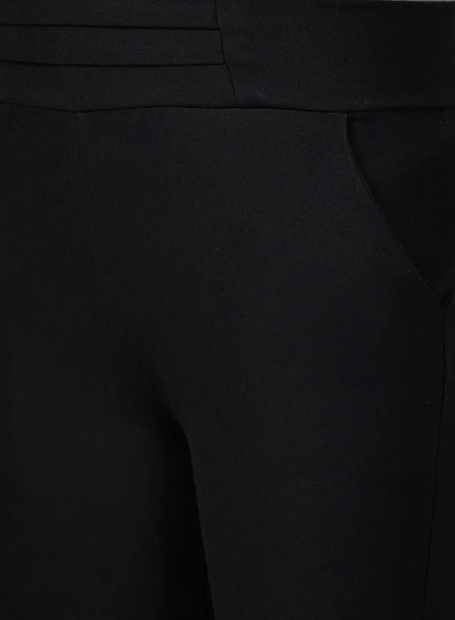 globus Black Solid Skinny Fit Treggings