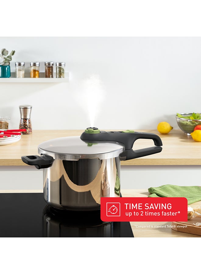 TEFAL Secure Trendy 6L+4L Pressure Cookers Set | Fast Cooking | Attractive Design | 2 Programs | Safe | Induction Compatible | 2 Years Warranty | P2584300 Stylish with a touch of color 4, 6Liters - Image 3