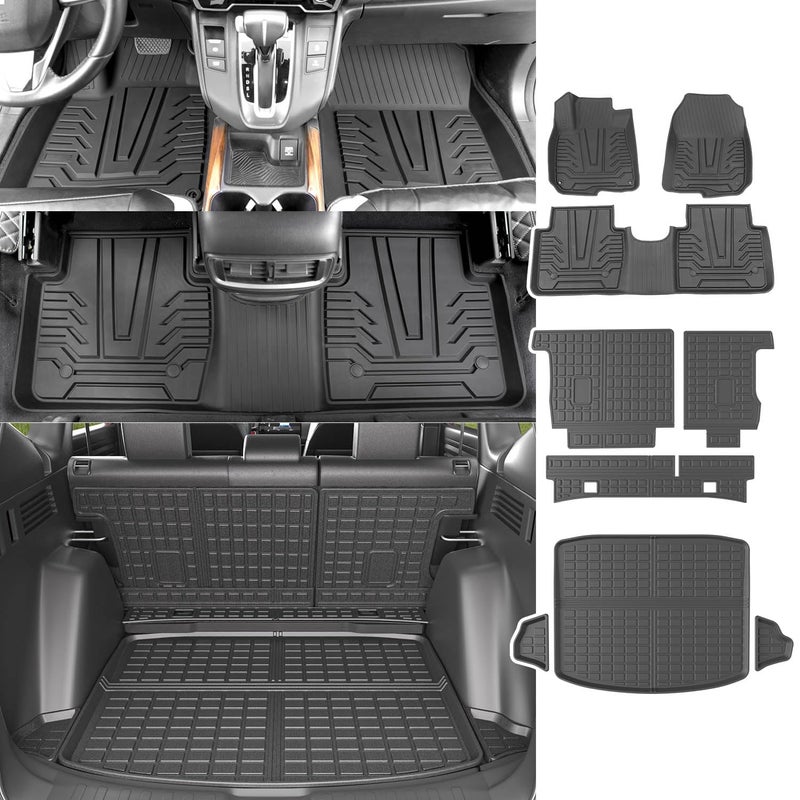 powoq Fuel Floor Mat Compatible with 20172022 Honda CRV Trunk Mat Floor Liner TPE Cargo Mat Replacement for 20172022 Honda CRV Accessories Fit 1722 Fuel Model TrunkBackrestFloor Mat