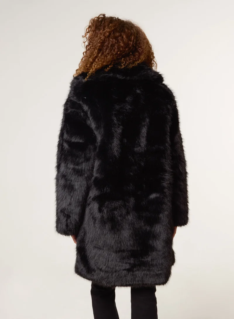 بلو فانيلا Faux Fur Long Coat