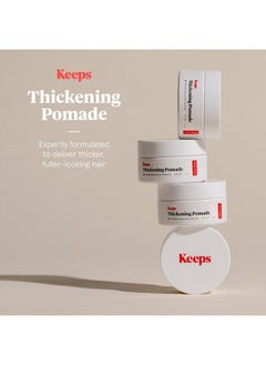 Keeps Matte Thickening Hair Pomade for Men, Medium Hold - Natural Ingredients for Thicker Fuller Looking Hair - Biotin, Caffeine, Green Tea & Saw Palmetto - All Day Hold For All Hair Styles  - Image 3