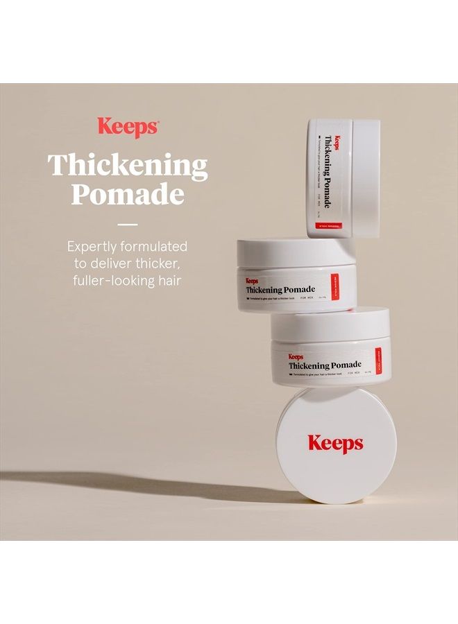 Keeps Matte Thickening Hair Pomade for Men, Medium Hold - Natural Ingredients for Thicker Fuller Looking Hair - Biotin, Caffeine, Green Tea & Saw Palmetto - All Day Hold For All Hair Styles - Image 3