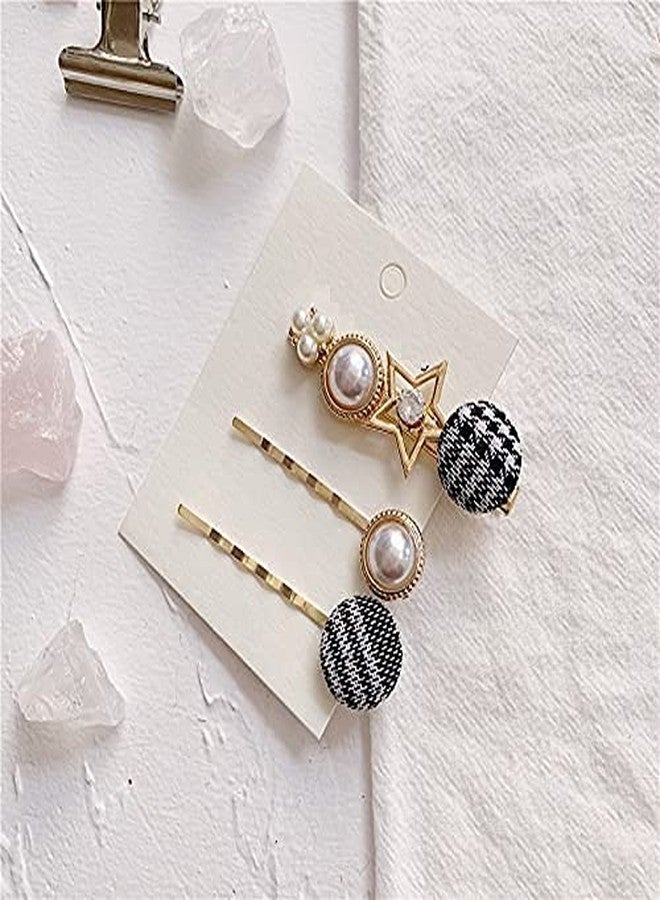 BOTIST 3Pcs Button Hairpin/Styling Hair Pin/Metal Hair Pins/Elegant Pearl Hair Pins For Women & Girls - Image 3