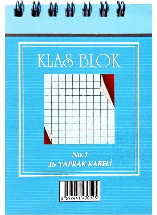 Klas Book 10.5x7.5 Spiral Top 36 Sheets Memo Pad Notepad Squared 1 Piece