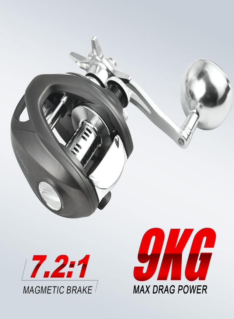 EXBERT 10+1BB Baitcaster Reels 7.2:1 Gear Ratio Magnetic Brake Baitcasting Reels 15kg Max Drag Fishing Reel - Image 5