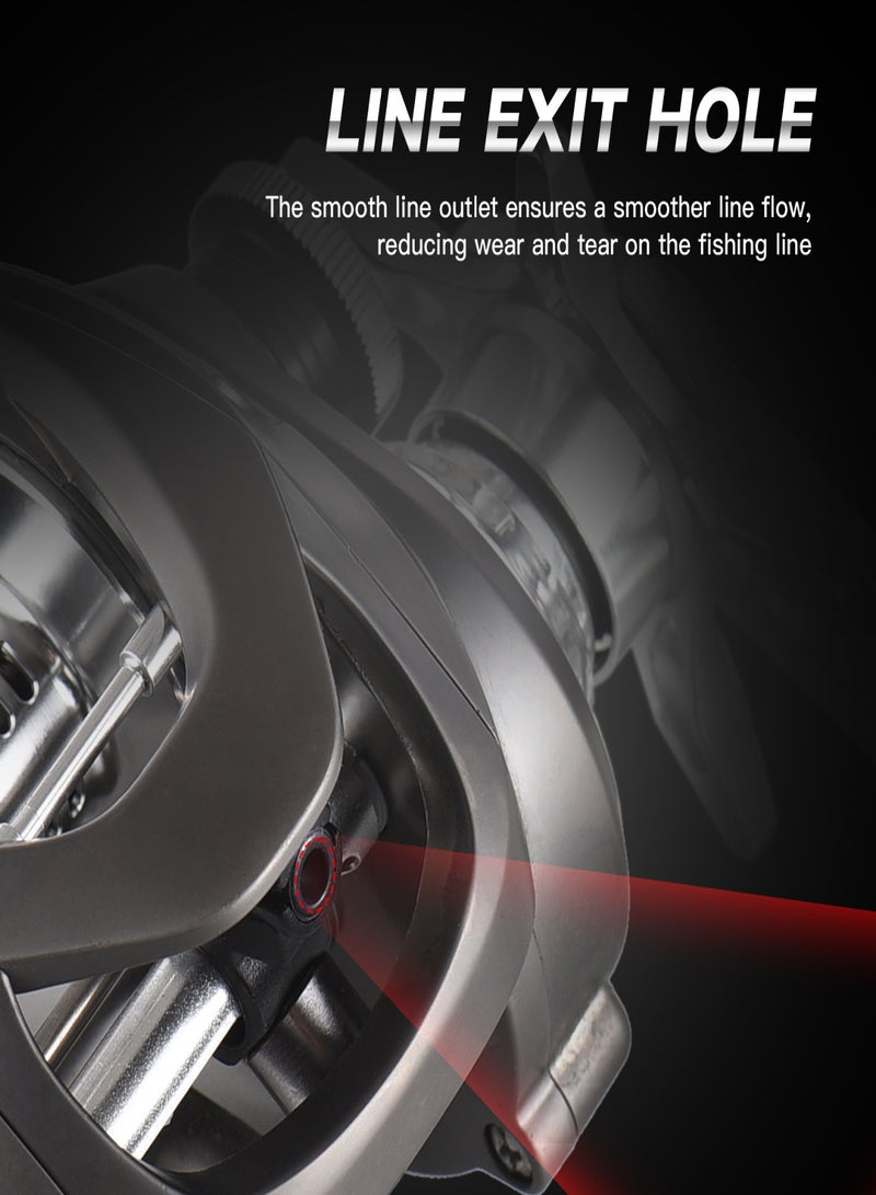 EXBERT 10+1BB Baitcaster Reels 7.2:1 Gear Ratio Magnetic Brake Baitcasting Reels 15kg Max Drag Fishing Reel - Image 2