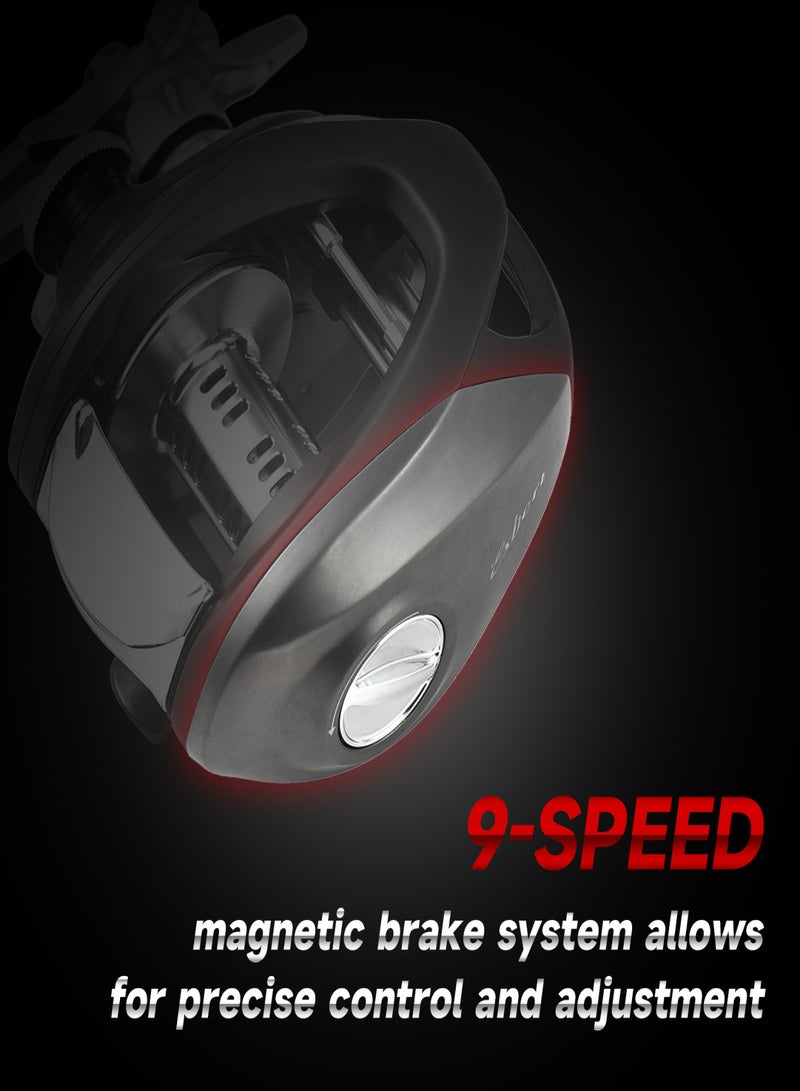 EXBERT 10+1BB Baitcaster Reels 7.2:1 Gear Ratio Magnetic Brake Baitcasting Reels 15kg Max Drag Fishing Reel - Image 3