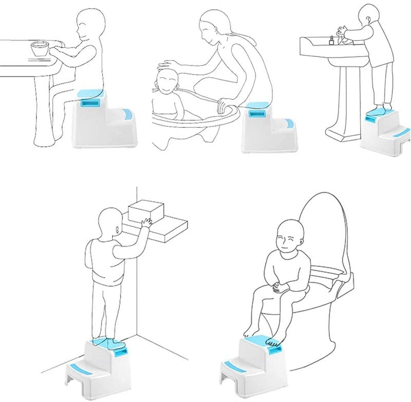 Abhsant Double Step Stool for Kids Baby Step Stool with 2 Steps Toddlers Step Stool in Kitchen Toilet Bathroom Step Stool for Potty Training - Image 5