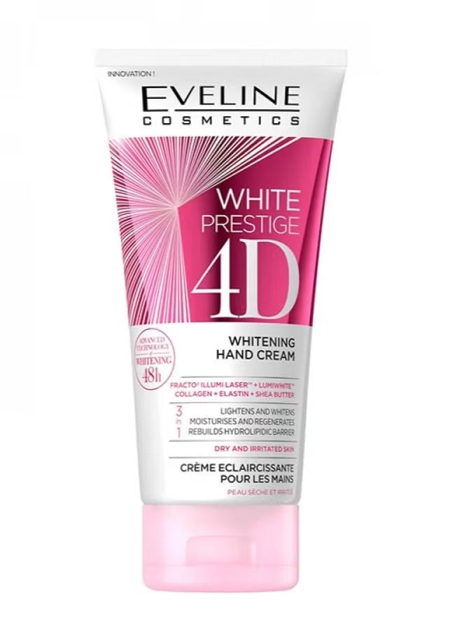 EVELINE COSMETICS White Prestige 4D Whitening Hand Cream 3 In 1 100ml - Image 1