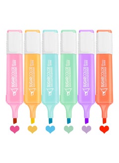 Y&D Highlighters, 6Pcs Pastel Colors Marker Pen, Aesthetic Cute, Quick Dry 6 Colors, Assorted Colour Chisel Tip Pens, Water Based Highlighter Marker, for Notes Office School Supplies  - Image 2