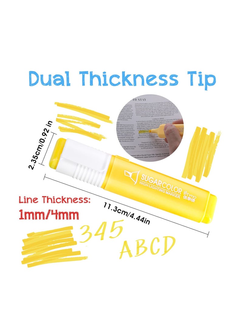 Highlighters, 6Pcs Pastel Colors Marker Pen, Aesthetic Cute, Quick Dry 6 Colors, Assorted Colour Chisel Tip Pens, Water Based Highlighter Marker, for Notes Office School Supplies