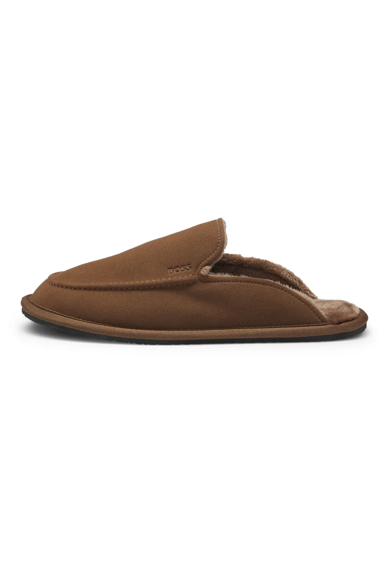 BOSS Microfibre slippers with rubber sole
