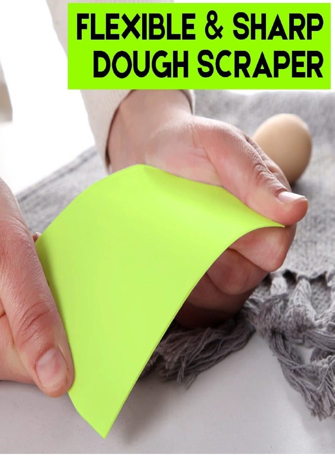Cake Scraper Cake Decorating Comb - Cake Scraper Smoother, Flexible Plastic Dough Scraper For Bread Making, Reusable Pastry Pizza Dough Cutter Baking Edge Stripe Decorating Tool - Image 2
