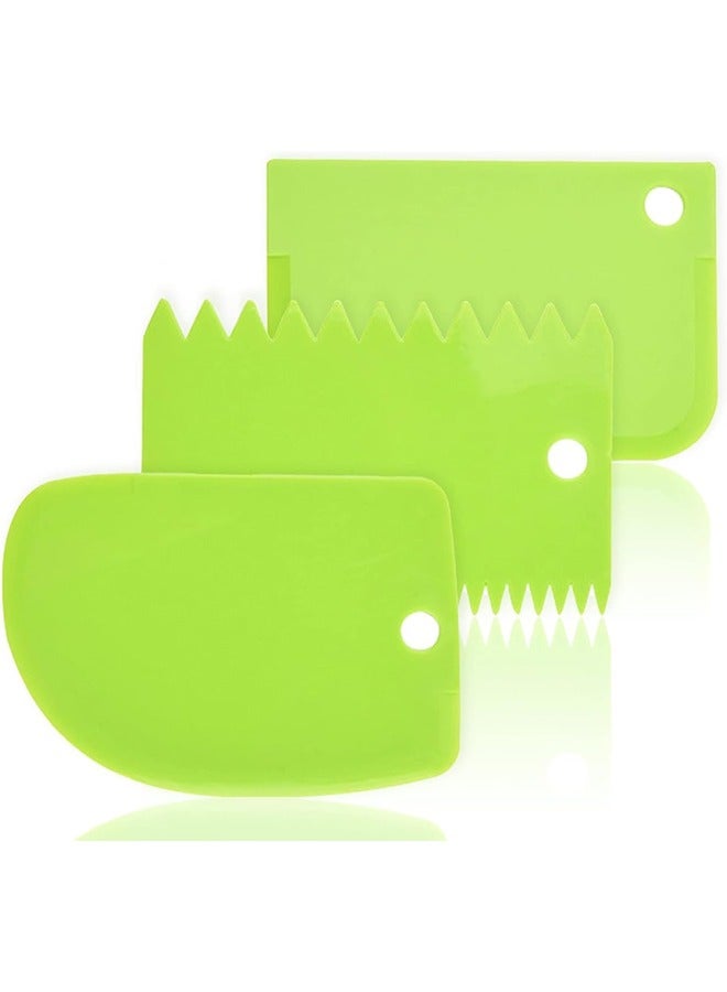 Cake Scraper Cake Decorating Comb - Cake Scraper Smoother, Flexible Plastic Dough Scraper For Bread Making, Reusable Pastry Pizza Dough Cutter Baking Edge Stripe Decorating Tool - Image 1
