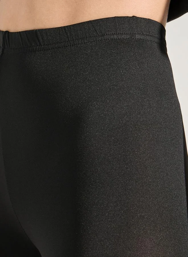 Take Two Mesh Insert Elastic Waistband Leggings