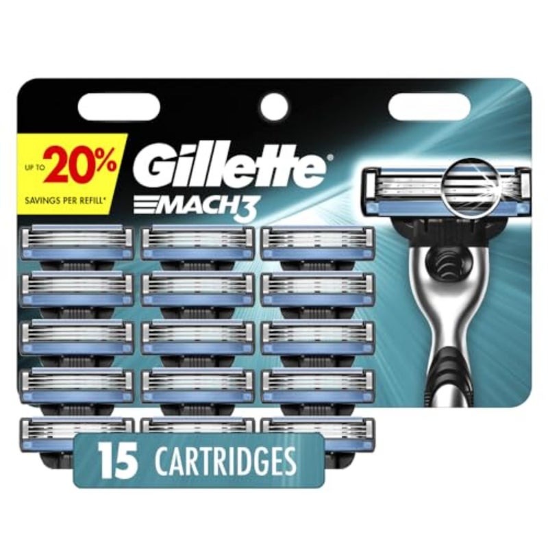 Gillette شفرات جيليت ماك 3 للرجال، 15 شفرات حلاقة - Image 1