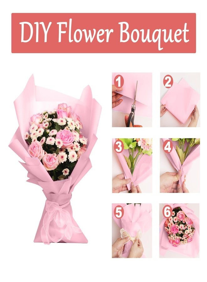 JOYIT 20 Sheets Korean Paper for Bouquets, Korean Wrapping Paper - Flowers Bouquet Wrapping Papers for DIY Crafts Packaging, Flower Papers for Wedding, Birthday, Flowers Shop (Pink) - Image 3