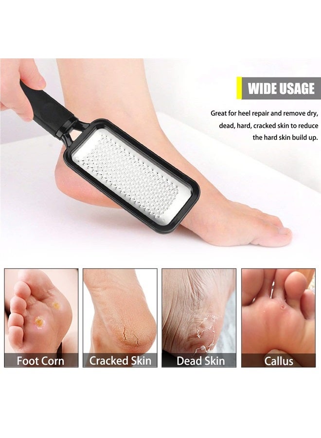 MODENGKONGJIAN Colossal Foot Rasp Foot File, 2 Pcs Stainless Steel Pedicure Callus Remover for Feet, Professional Foot Care Tools for Pedicure to Removes Hard Skin Corns for Dry and Wet Feet